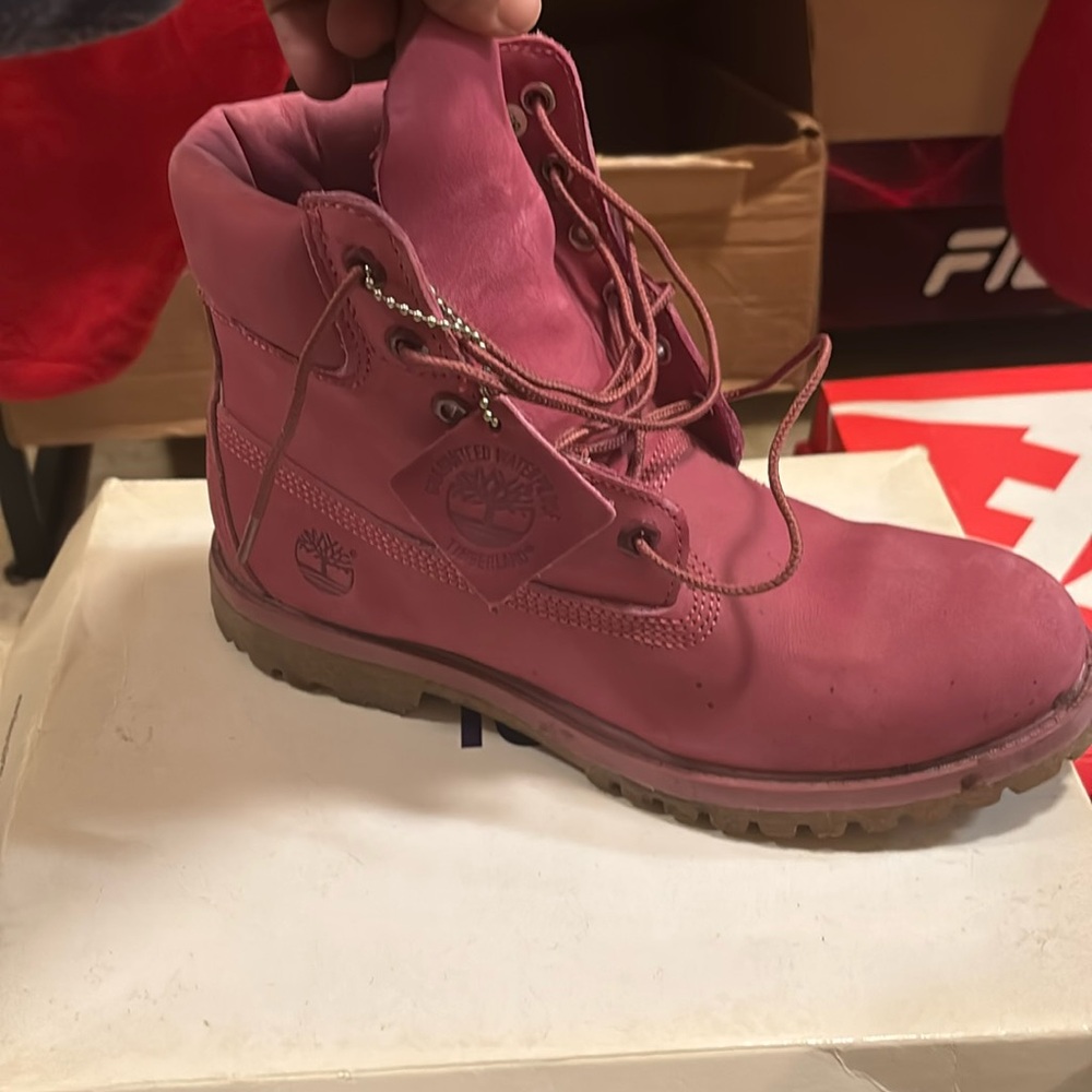 Pink timberland boots size 8m